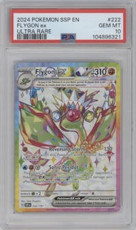Flygon ex from the 2024 Pokemon SV set graded by PSA and given an overall grade of 10.
