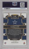 CeeDee Lamb  from the 2023 Panini Select set featuring a Dragon Scale parallel graded by PSA and given an overall grade of 10.