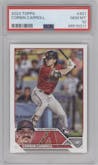 Corbin Carroll from the 2023 Topps Series 2 set graded by PSA and given an overall grade of 10.
