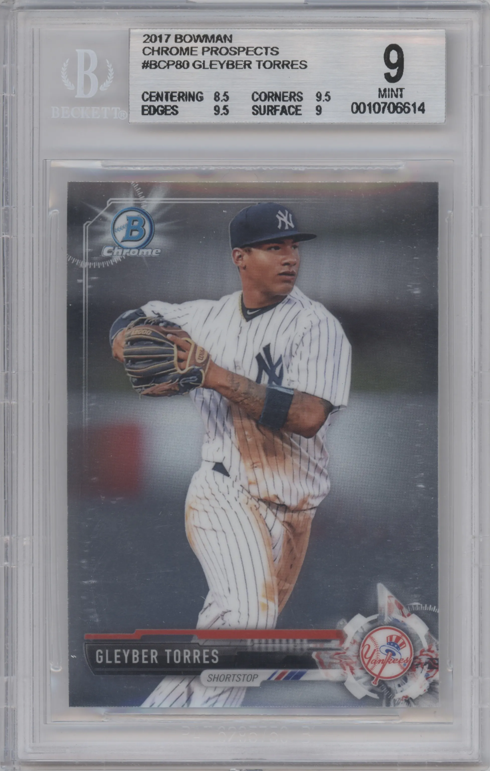 2017 Bowman Chr.Pros. Gleyber Torres BGS 9