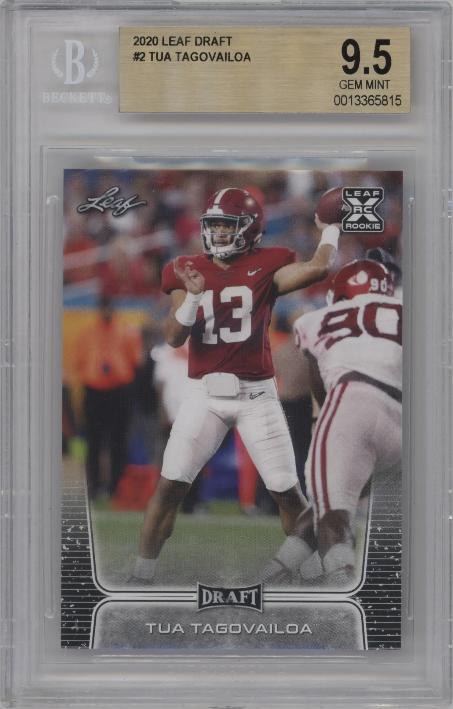 2020 Leaf Draft Tua Tagovailoa #02 BGS 9.5