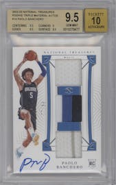 Paolo Banchero  from the 2022-23 Panini National Treasures set graded by Beckett and given an overall grade of 9.5.
