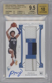 Paolo Banchero  from the 2022-23 Panini National Treasures set graded by Beckett and given an overall grade of 9.5.