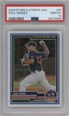 Paul Skenes  from the 2023 Panini Stars & Stripes USA set graded by PSA and given an overall grade of 10.