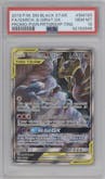 Garchomp & Giratina GX  from the 2019 Pokemon S&M  set featuring a Power Partnership Tins parallel graded by PSA and given an overall grade of 10.