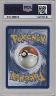 Shadow Rider Calyrex VMAX from the 2021 Pokemon SWSH set graded by PSA and given an overall grade of 10.
