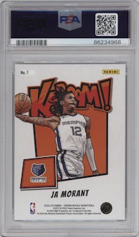 Ja Morant from the 2022-23 Panini Crown Royale set graded by PSA and given an overall grade of 10.