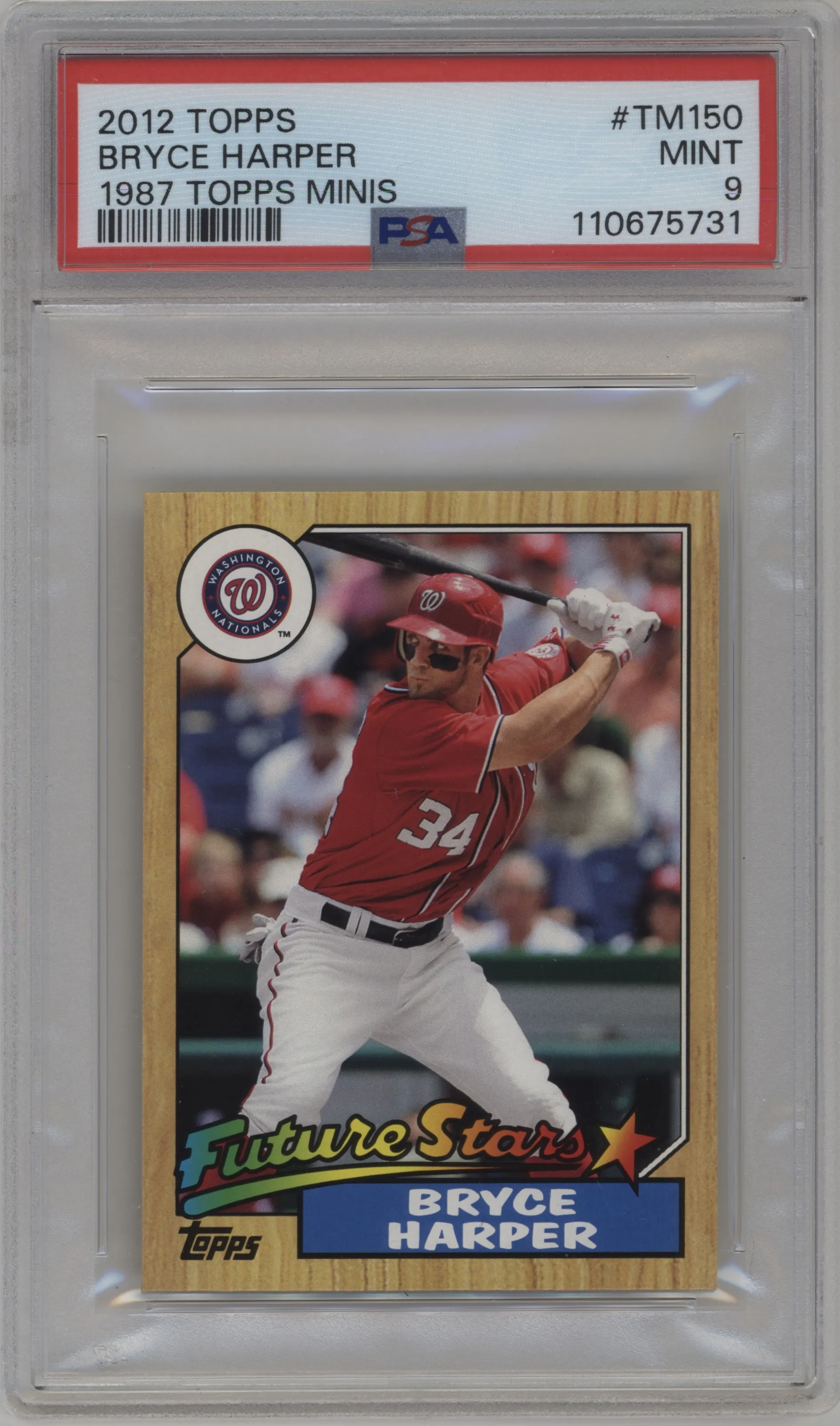 2012 Topps Update Series 1987 Topps Minis Bryce Harper PSA 9