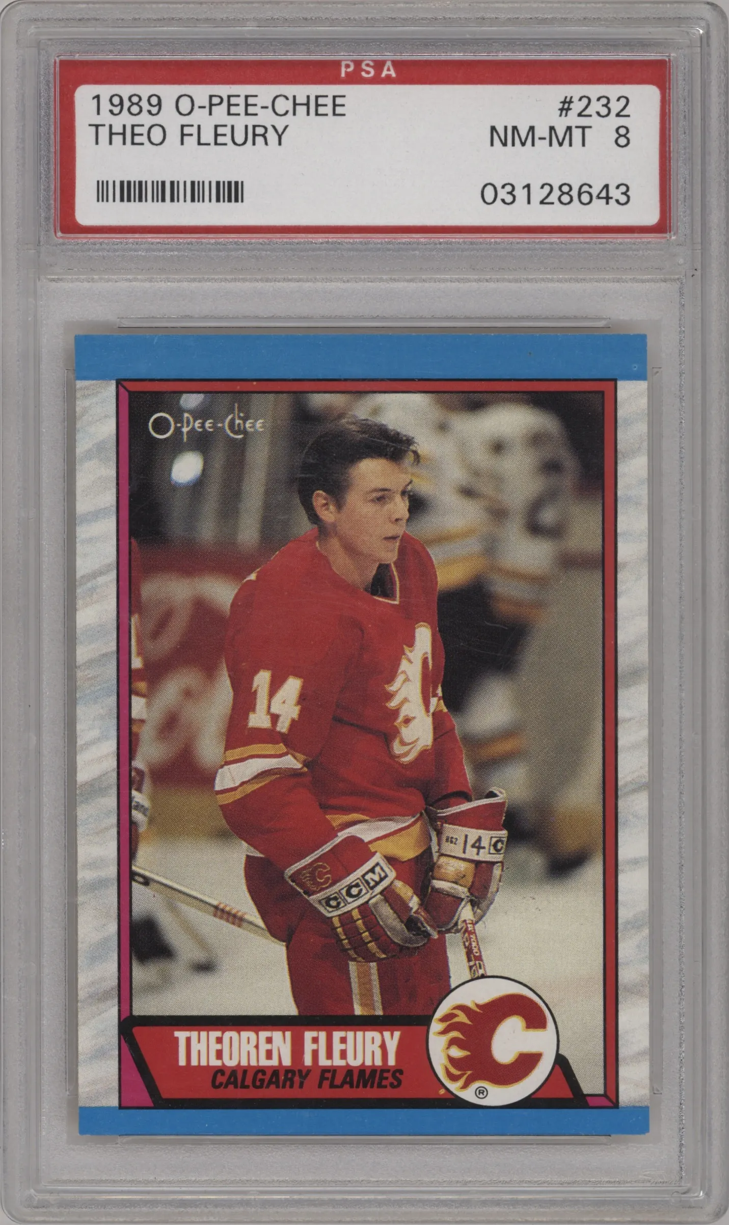 1989 O-Pee-Chee Theoren Fleury #232 PSA 8