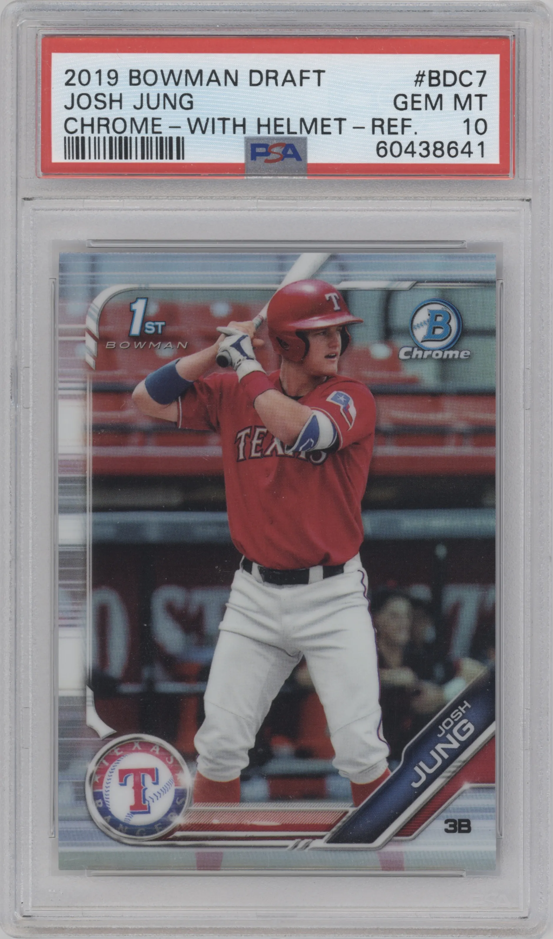 2019 Bowman Draft Chrome Josh Jung Refractor PSA 10
