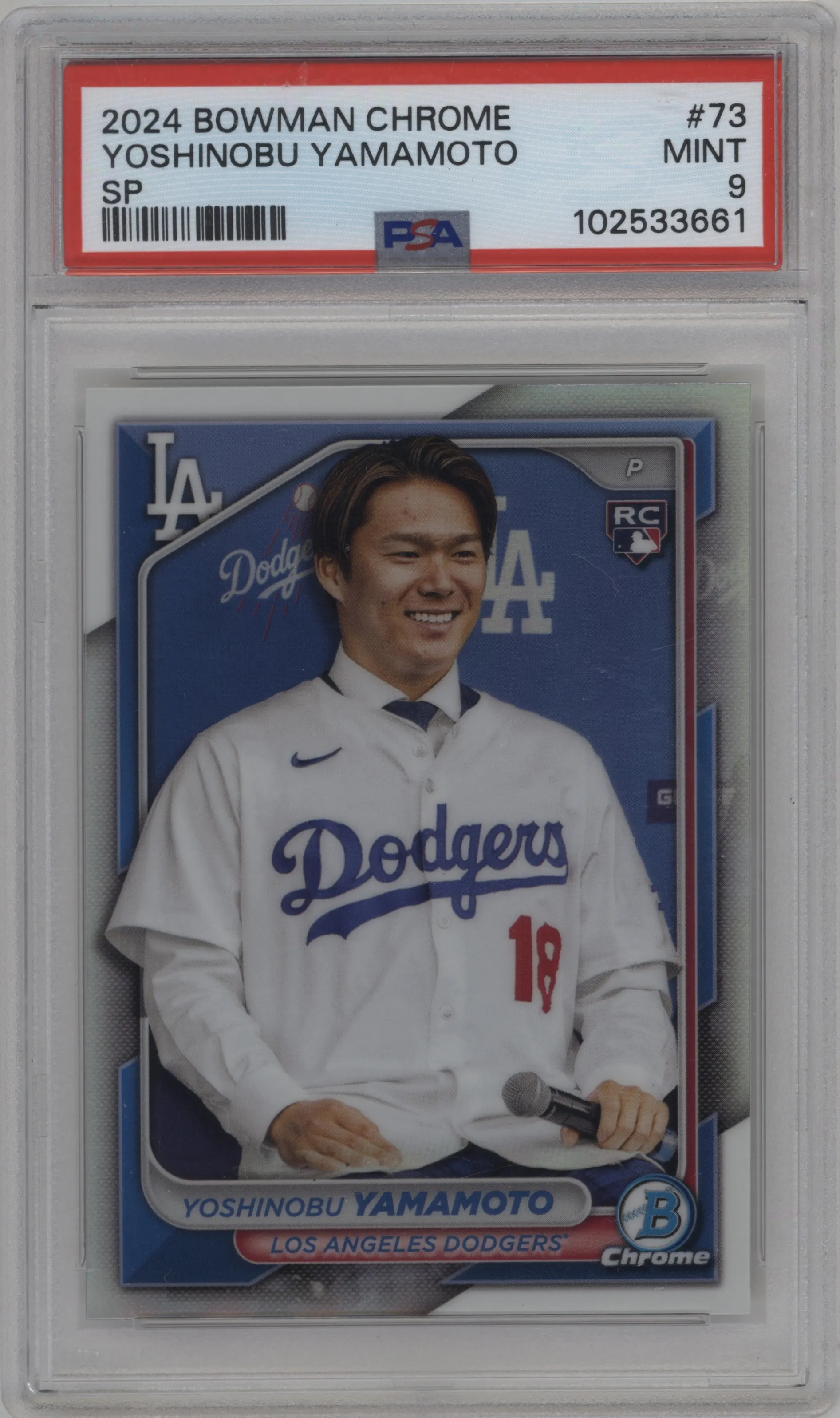 2024 Bowman Chrome Image Var. Yoshinobu Yamamoto #73 PSA 9