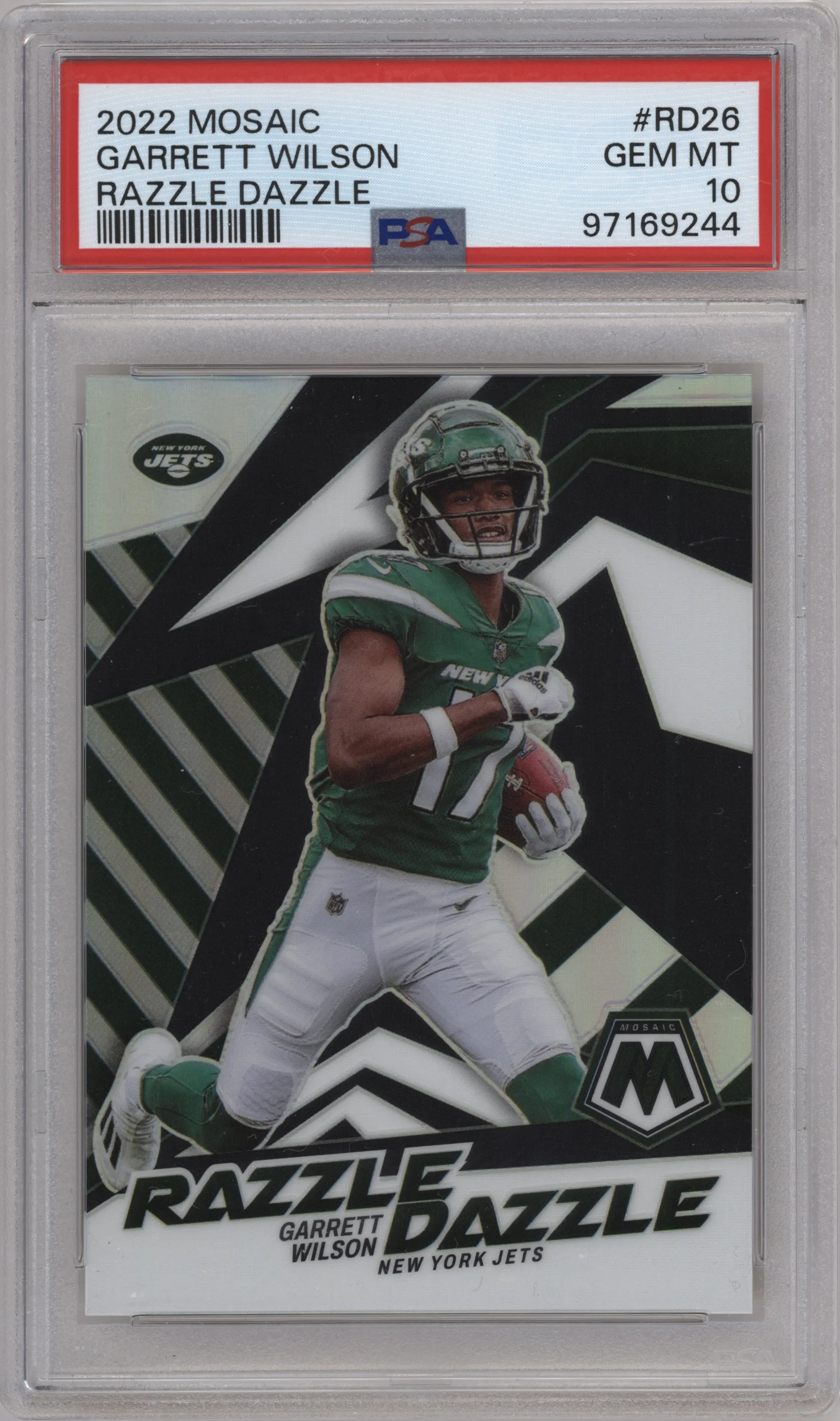 2022 Panini Mosaic Razzle Dazzle Garrett Wilson PSA 10