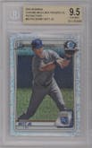 Bobby Witt Jr. from the 2020 Bowman Mega Box Chrome set graded by Beckett and given an overall grade of 9.5.