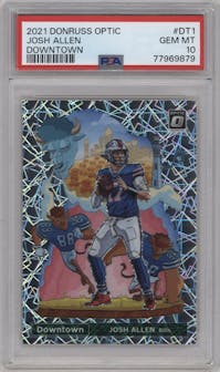 Josh Allen from the 2021 Panini Donruss Optic set graded by PSA and given an overall grade of 10.