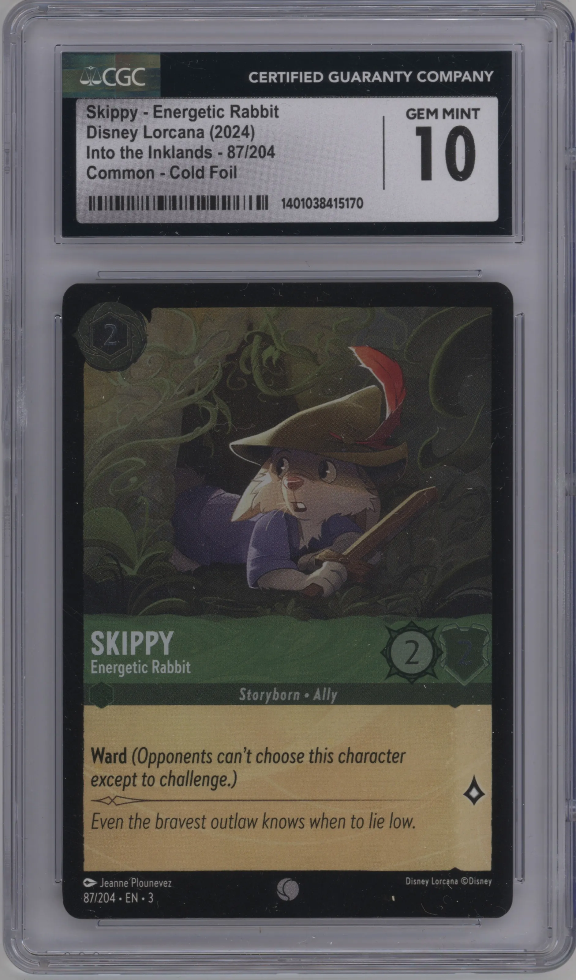 2024 Disney Lorcana Into the Inklands Skippy Energetic Rabbit Foil #87 CGC 10