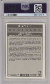 David Robinson from the 1991-92 Fleer set graded by PSA and given an overall grade of 6.