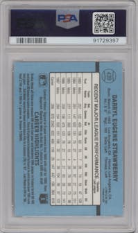 Darryl Strawberry from the 1988 Donruss set graded by PSA and given an overall grade of 10.