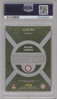 Najee Harris from the 2021 Panini Prizm Draft Picks set graded by PSA and given an overall grade of 9.