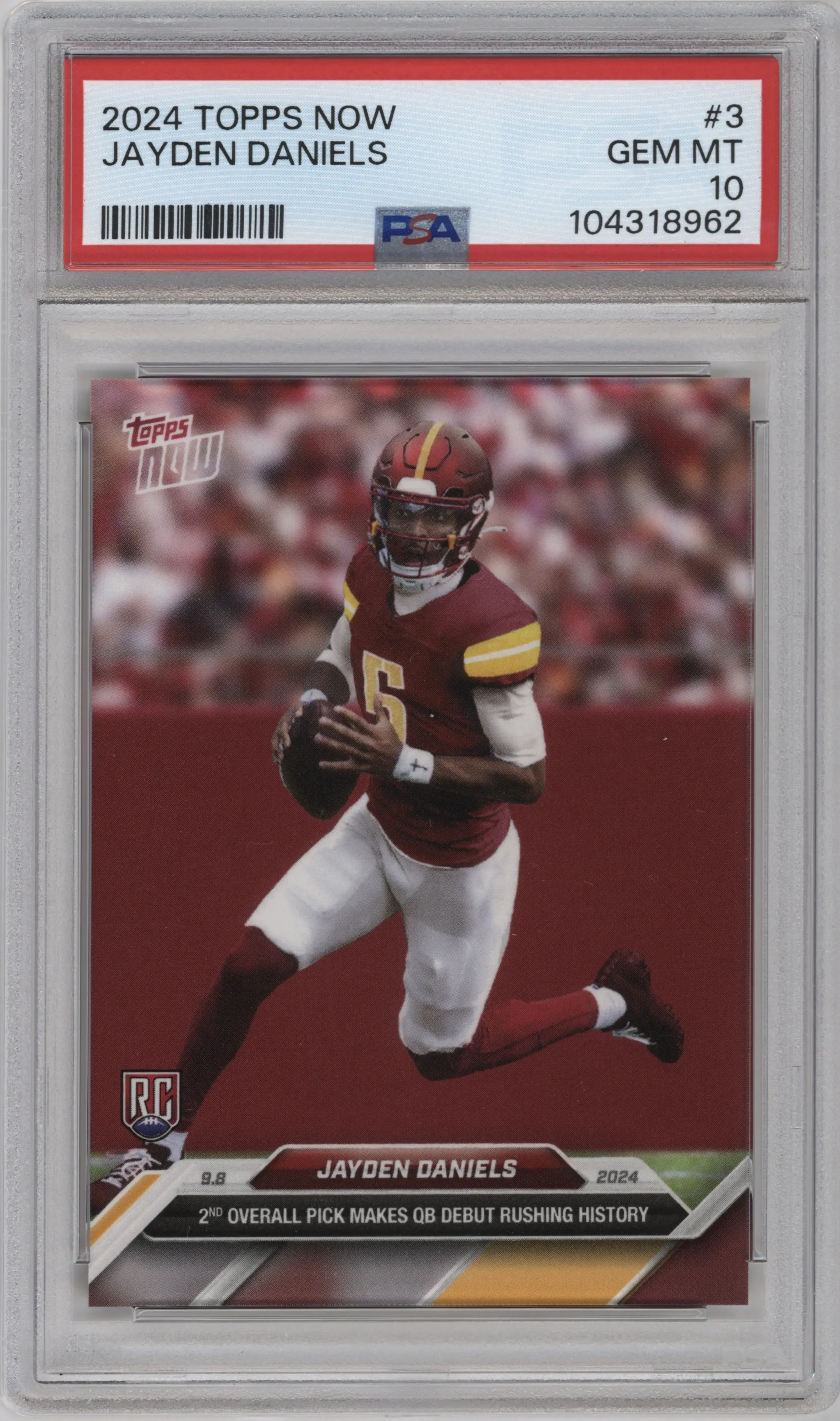 2024 Topps Now Jayden Daniels PSA 10