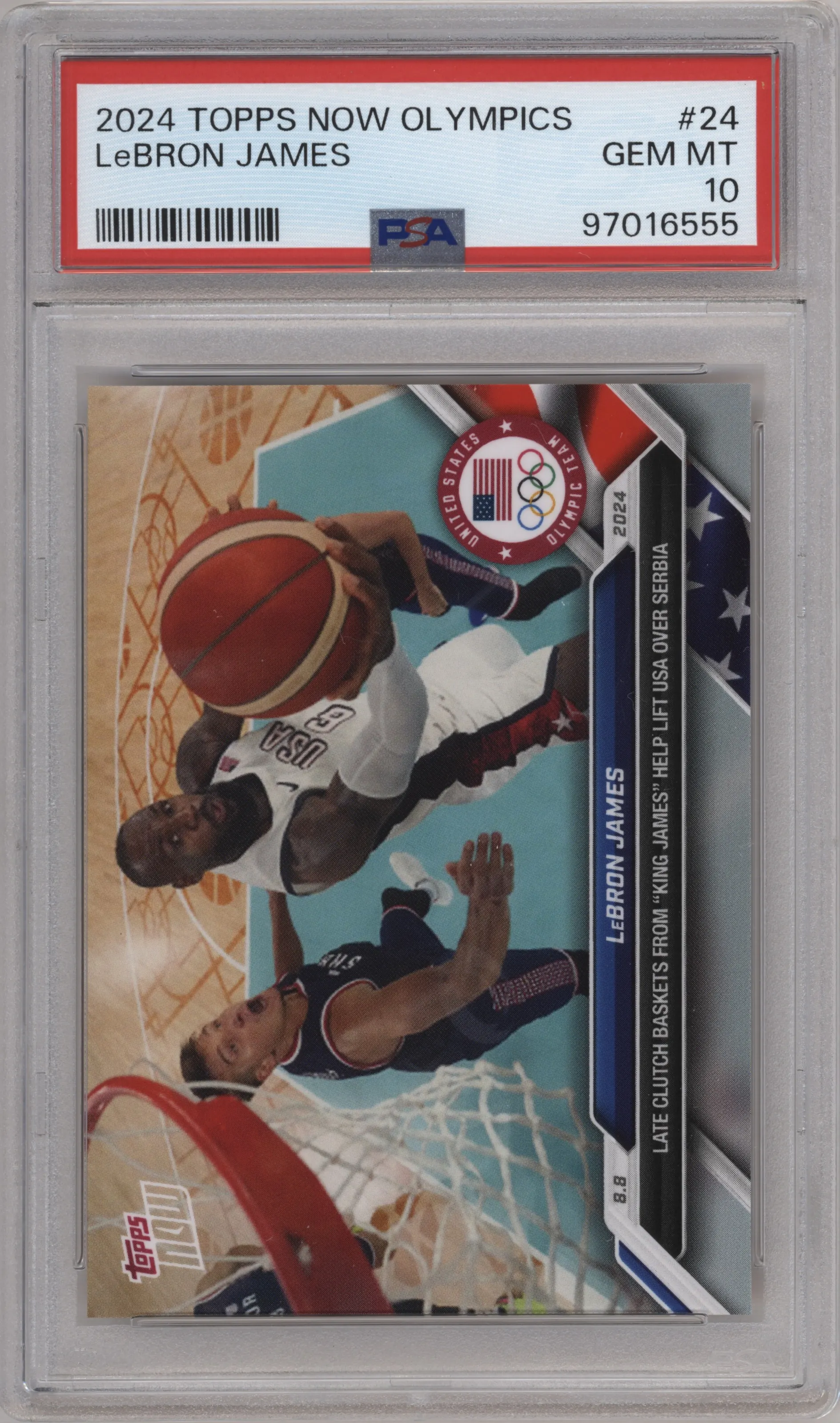 2024 Topps Now Olympics LeBron James PSA 10