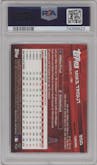 Mike Trout from the 2017 Topps Chrome set featuring a Pink Refractor parallel graded by PSA and given an overall grade of 10.