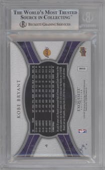 Kobe Bryant from the 2008-09 Upper Deck Exquisite Collection set graded by Beckett and given an overall grade of 8.5.