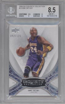 Kobe Bryant from the 2008-09 Upper Deck Exquisite Collection set graded by Beckett and given an overall grade of 8.5.