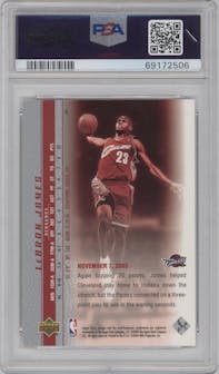 LeBron James from the 2003-04 Upper Deck LeBron James  set graded by PSA and given an overall grade of 9.