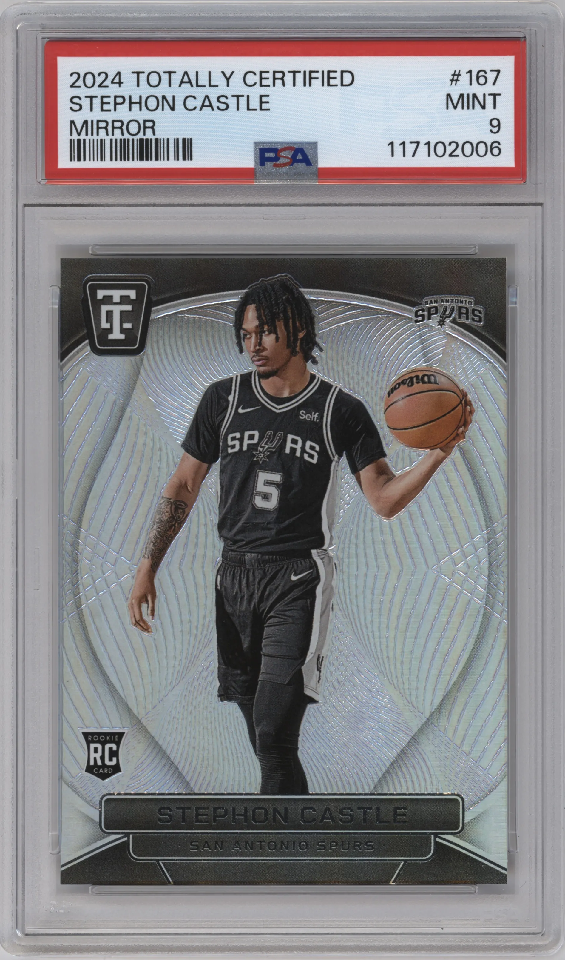 2024 Panini Totally Certified Stephon Castle Mirror #167 PSA 9