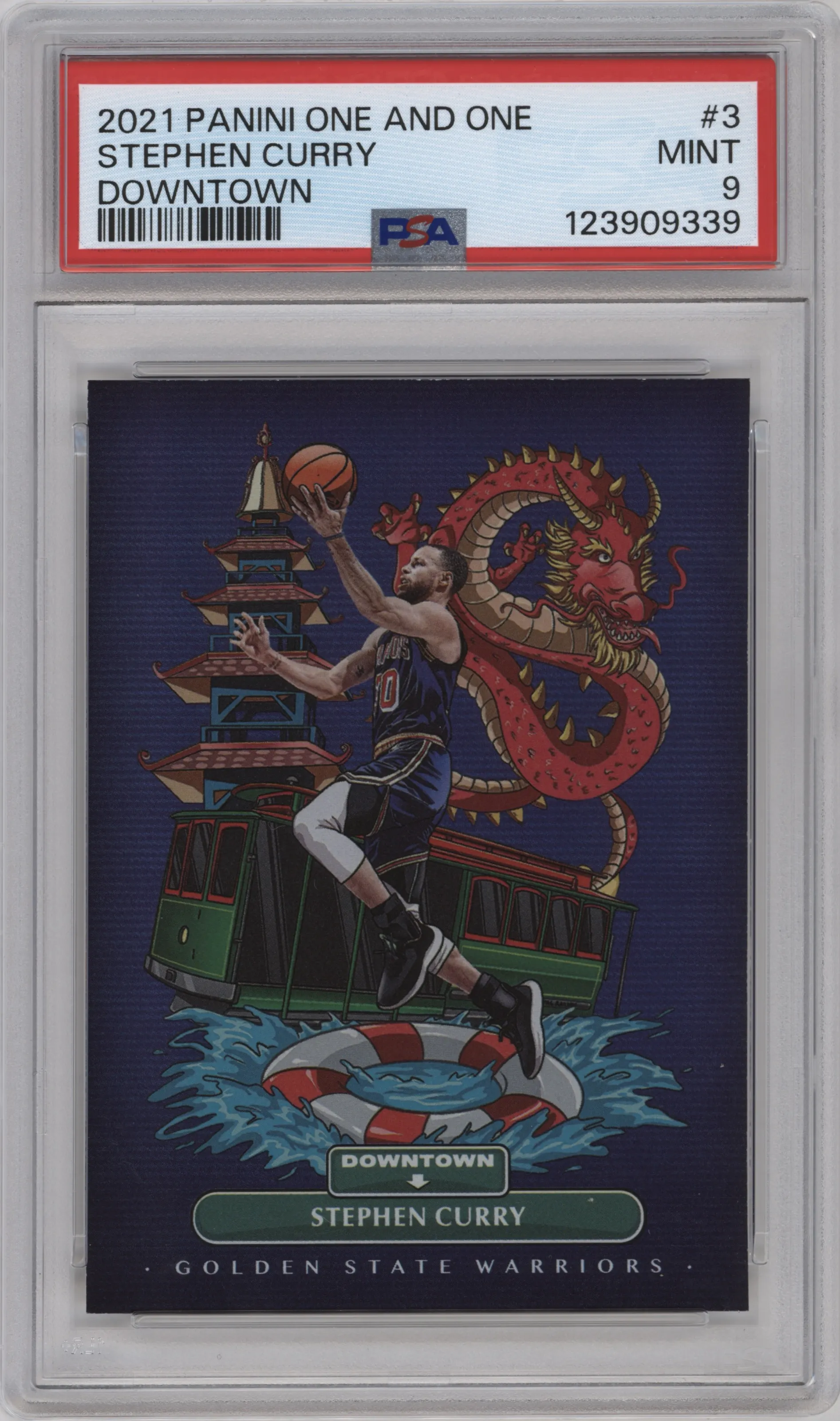 2021 Panini One and One Downtown Stephen Curry #3 PSA 9