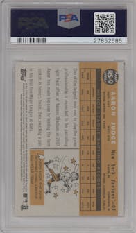 Aaron Judge from the 2017 Topps Archives set graded by PSA and given an overall grade of 10.