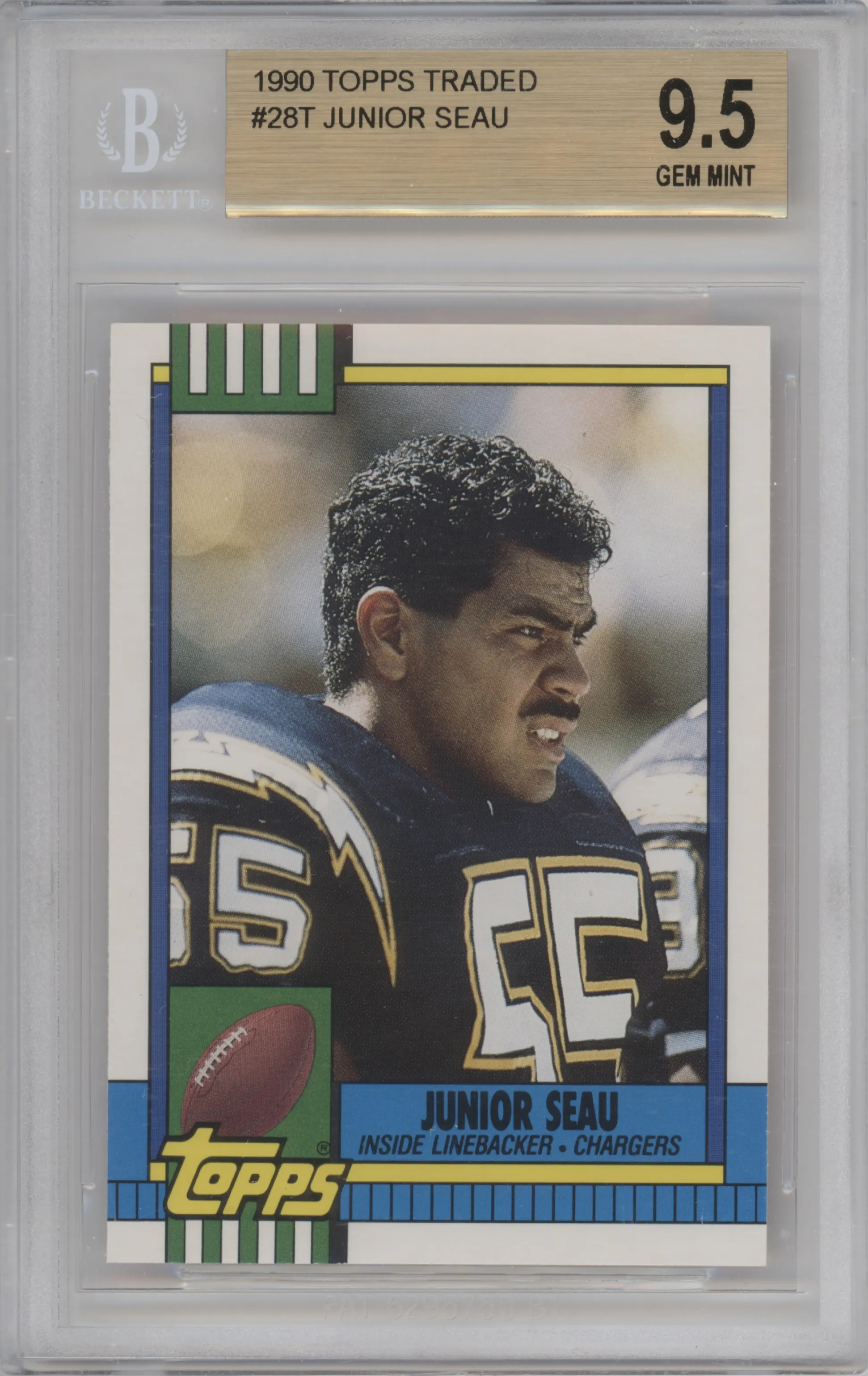 1990 Topps Traded Junior Seau BGS 9.5