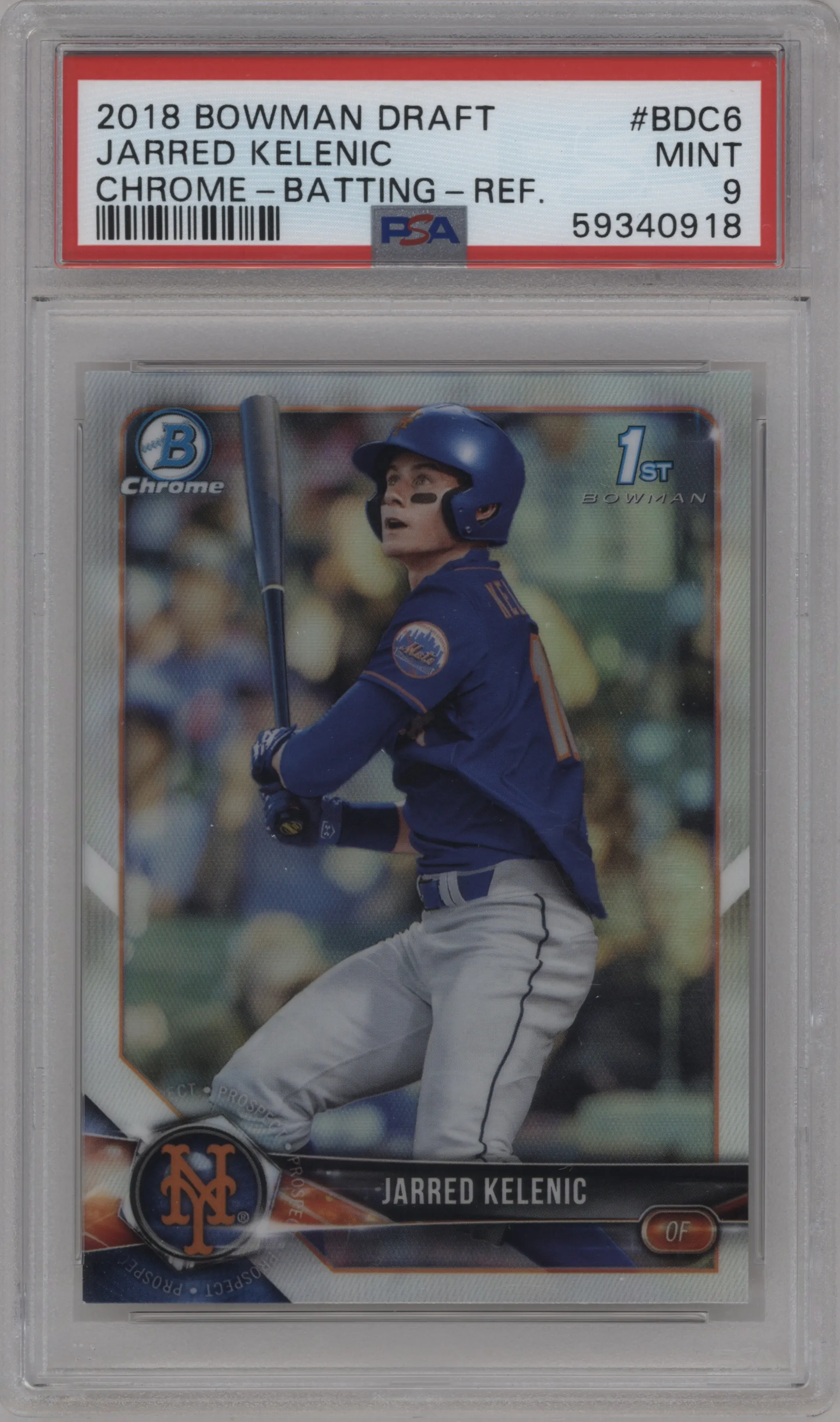 2018 Bowman Draft Chrome Jarred Kelenic Refractor PSA 9