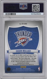 Cason Wallace from the 2023-24 Panini Phoenix set featuring a Gold parallel graded by PSA and given an overall grade of 10.