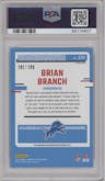 Brian Branch from the 2023 Donruss Optic set graded by PSA and given an overall grade of 9.