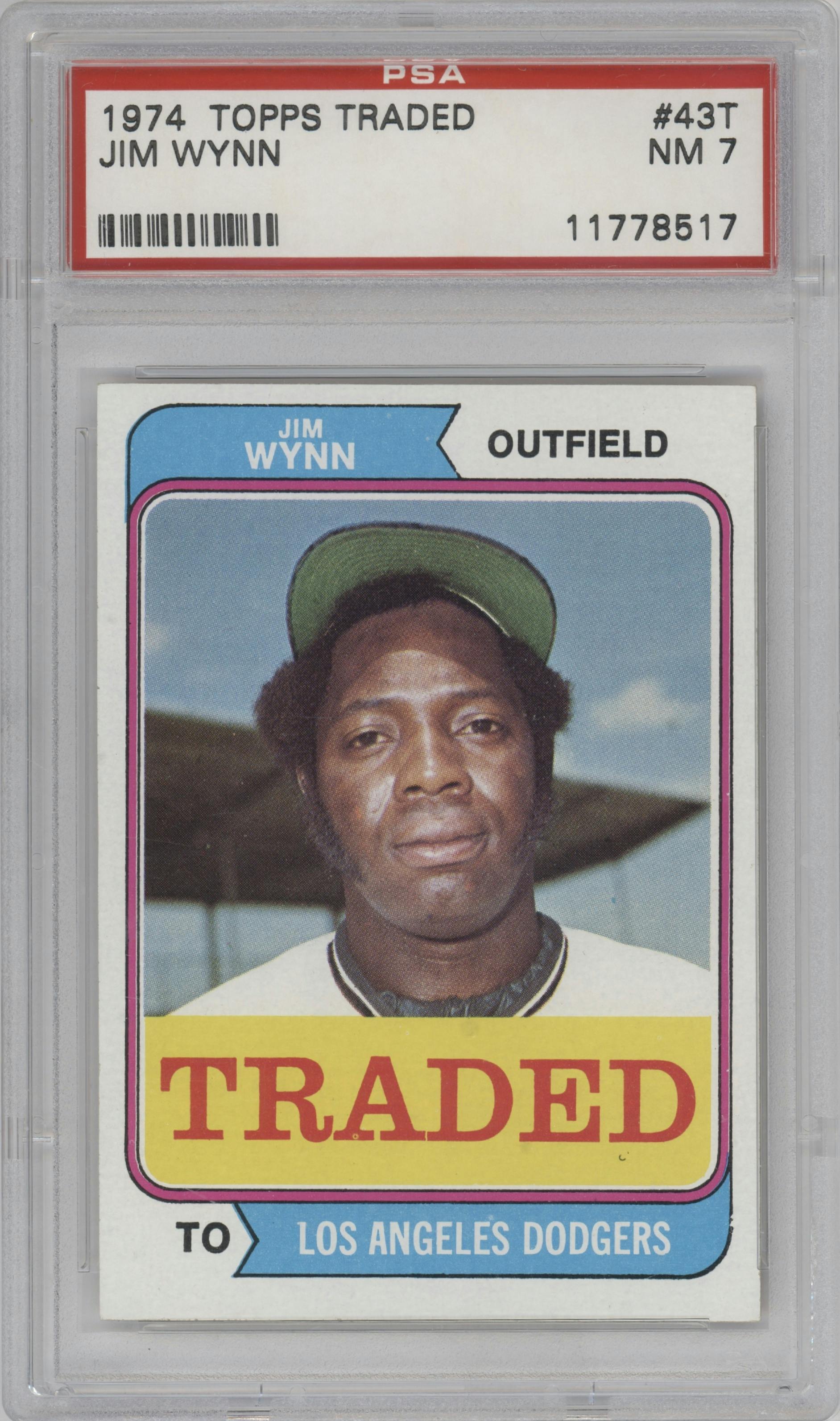 Jim Wynn from the 1974 Topps set graded by PSA and given an overall grade of 7.