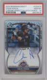 Colin Houck from the 2023 Bowman Draft set featuring a HTA Choice Refractor parallel graded by PSA and given an overall grade of 10.