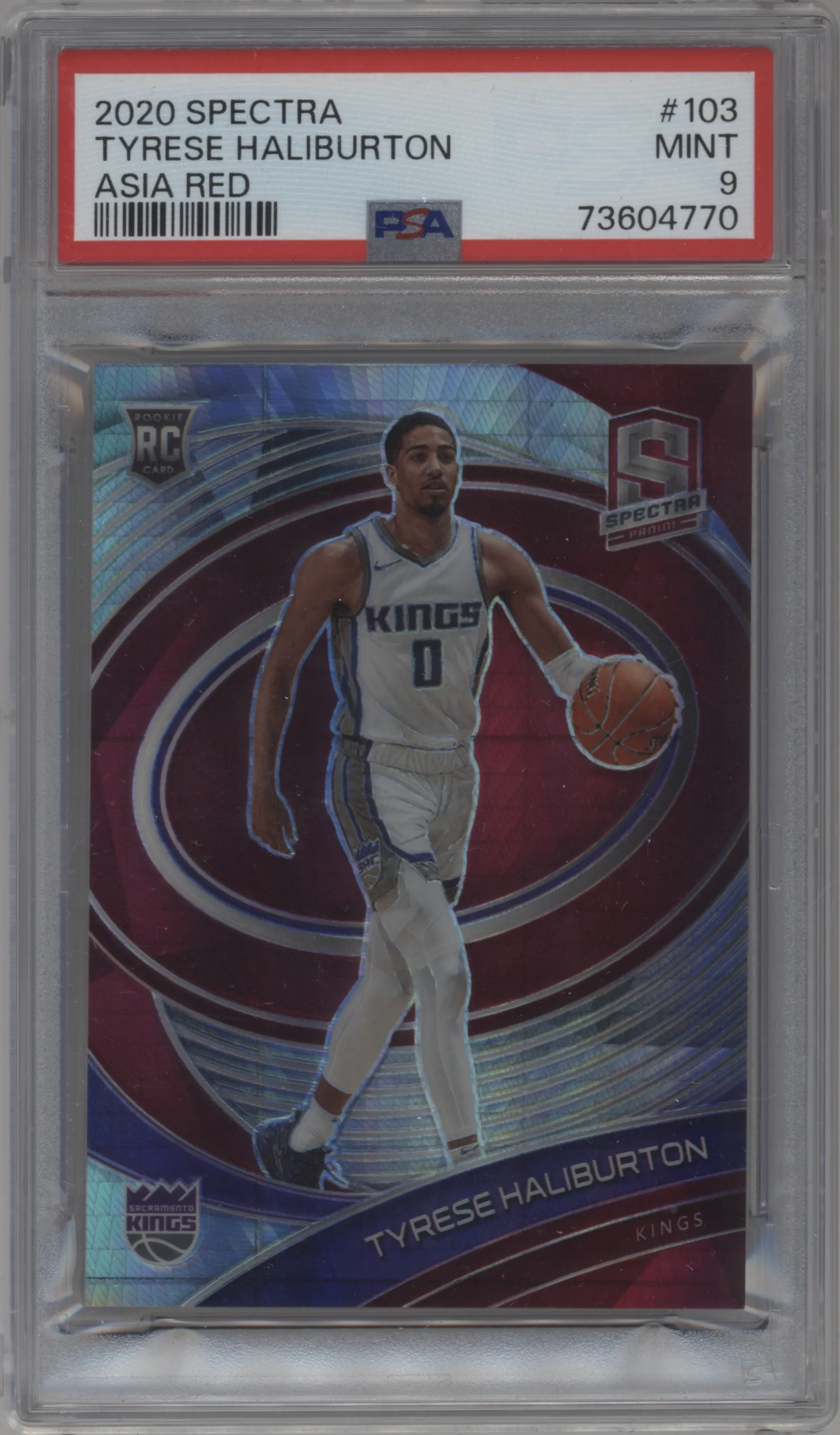 2020 Panini Spectra Tyrese Haliburton Asia Red PSA 9