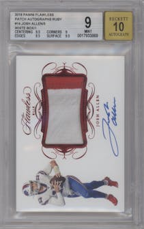 Josh Allen from the 2019 Panini Flawless set featuring a White Box parallel graded by Beckett and given an overall grade of 9.