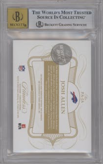 Josh Allen from the 2019 Panini Flawless set featuring a White Box parallel graded by Beckett and given an overall grade of 9.