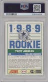Troy Aikman from the 1989 Score set graded by PSA and given an overall grade of 9.