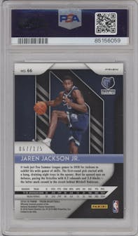 Jaren Jackson Jr. from the 2018-19 Panini Prizm set featuring a Fast Break Blue parallel graded by PSA and given an overall grade of 10.