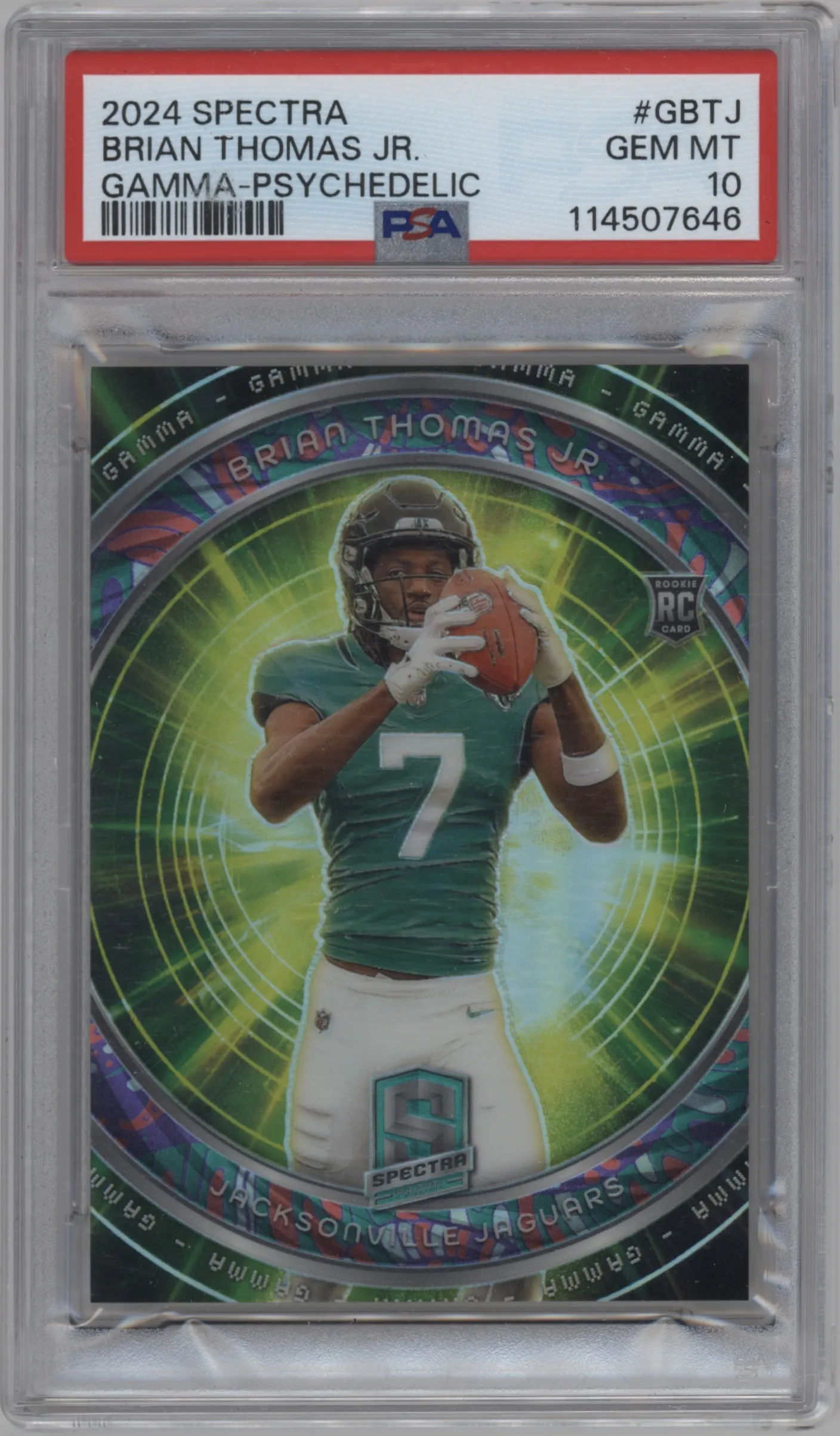 2024 Panini Spectra Gamma Brian Thomas Jr. Psychedelic #G-BTJ PSA 10