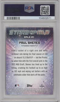 Paul Skenes from the 2024 Topps Update set graded by PSA and given an overall grade of 10.