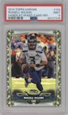 Russell Wilson from the 2014 Topps Chrome set featuring a  STS Camo Refractor parallel graded by PSA and given an overall grade of 9.