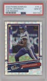 Justin Jefferson from the 2020 Panini Donruss set graded by PSA and given an overall grade of 10.