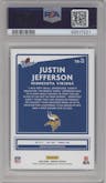 Justin Jefferson from the 2020 Panini Donruss set graded by PSA and given an overall grade of 10.