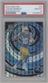 Justin Herbert from the 2023 Panini Spectra set featuring a Interstellar parallel graded by PSA and given an overall grade of 10.