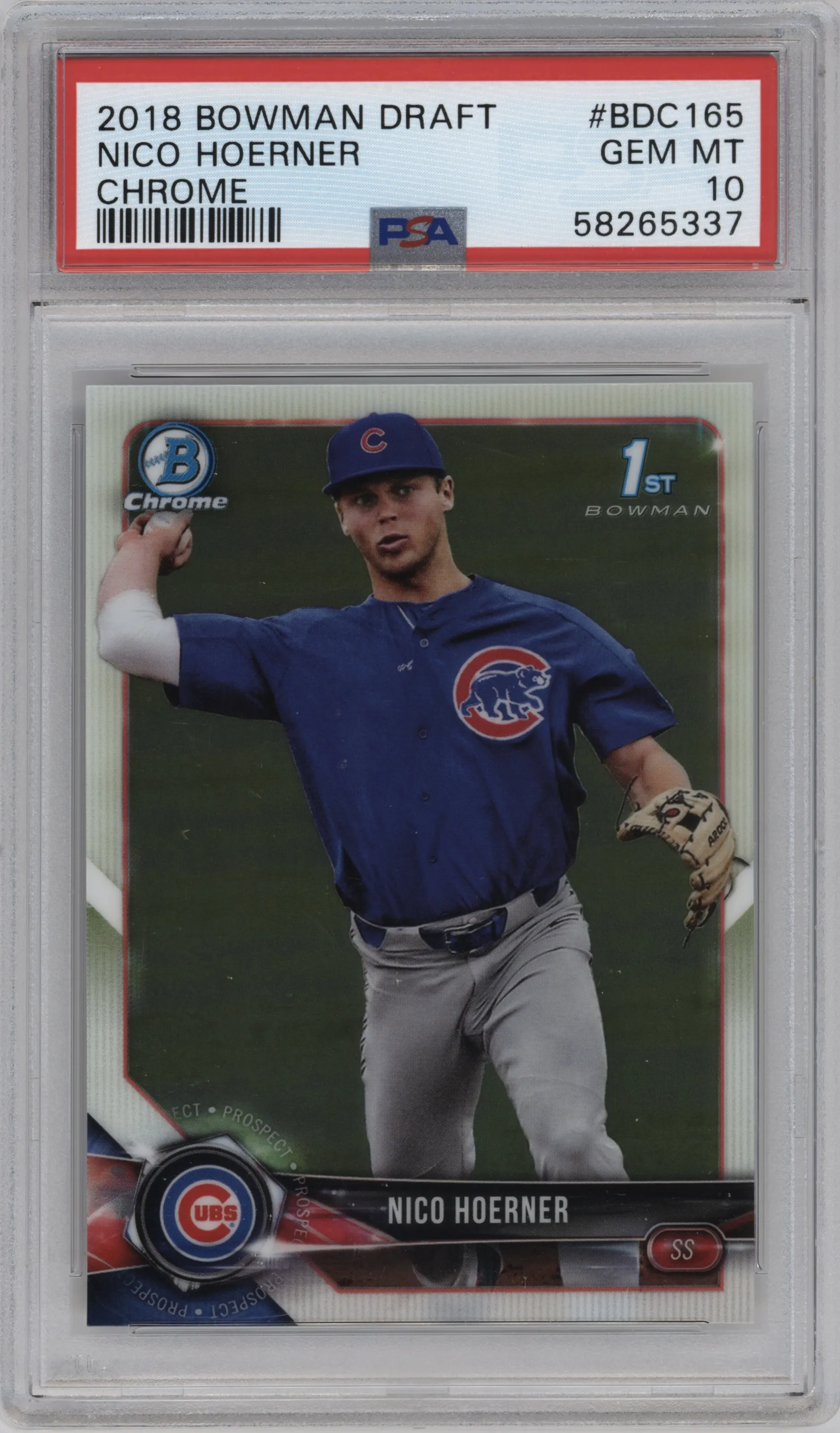 2018 Bowman Draft Chrome Nico Hoerner #BDC-165 PSA 10