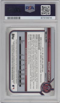Edgar Quero from the 2022 Bowman set graded by PSA and given an overall grade of 10.